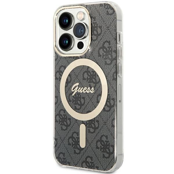 Guess MagSafe vāciņš iPhone 15 Pro 6,1", melns (GUHMP15LH4STK)