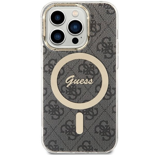 Guess MagSafe vāciņš iPhone 15 Pro 6,1", melns (GUHMP15LH4STK)