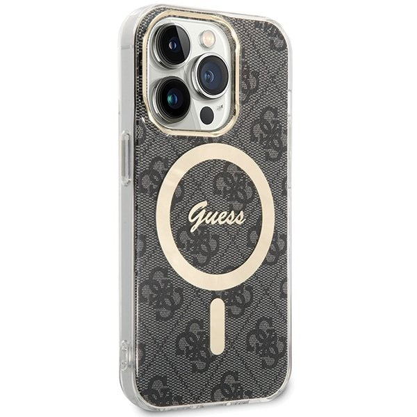 Guess MagSafe vāciņš iPhone 15 Pro 6,1", melns (GUHMP15LH4STK)