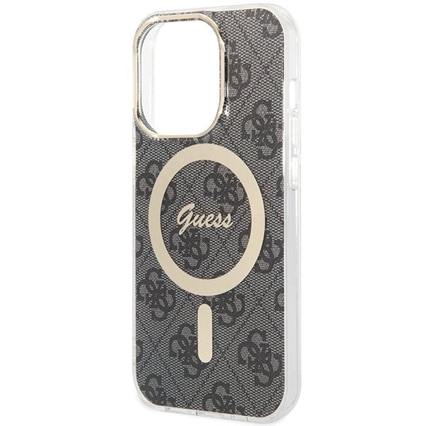 Guess MagSafe vāciņš iPhone 15 Pro 6,1", melns (GUHMP15LH4STK)