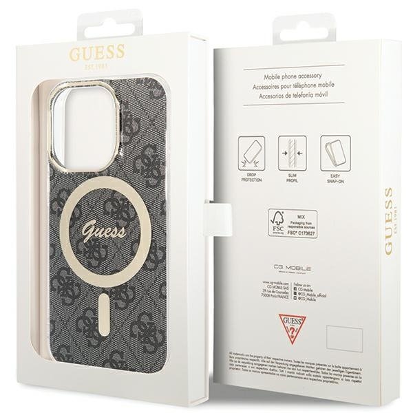 Guess MagSafe vāciņš iPhone 15 Pro 6,1", melns (GUHMP15LH4STK)