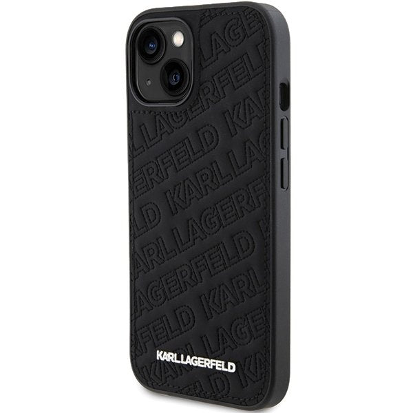Karl Lagerfeld vāciņš iPhone 15 6,1", melns (KLHCP15SPQKPMK)