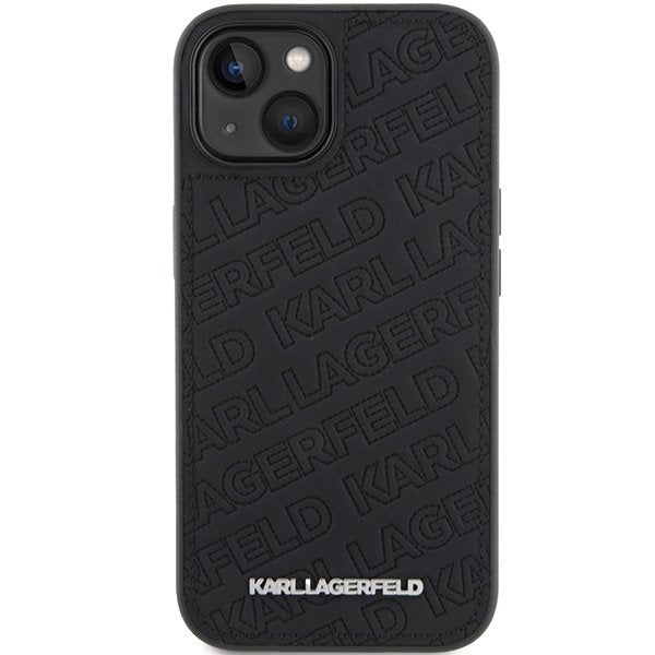 Karl Lagerfeld vāciņš iPhone 15 6,1", melns (KLHCP15SPQKPMK)