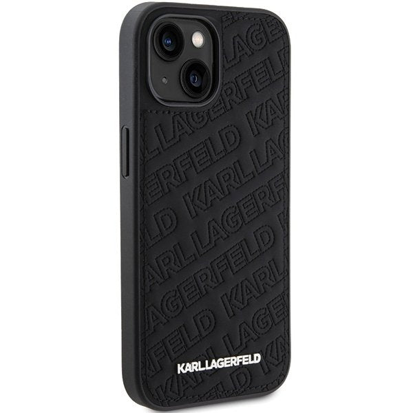 Karl Lagerfeld vāciņš iPhone 15 6,1", melns (KLHCP15SPQKPMK)