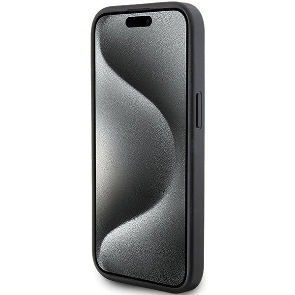 Karl Lagerfeld vāciņš iPhone 15 6,1", melns (KLHCP15SPQKPMK)