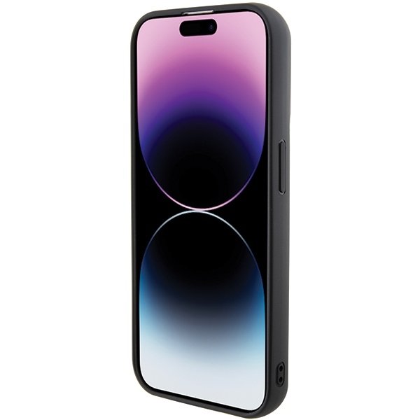 Karl Lagerfeld vāciņš iPhone 15 Pro Max 6,7" KLHCP15XGSAKCPK melns HC GRIPSTAND SAFFIANO KC PINS