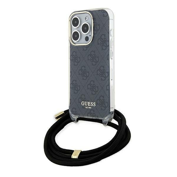 Guess vāciņš iPhone 15 Pro 6,1", melns (GUHCP15LHC4SEK)