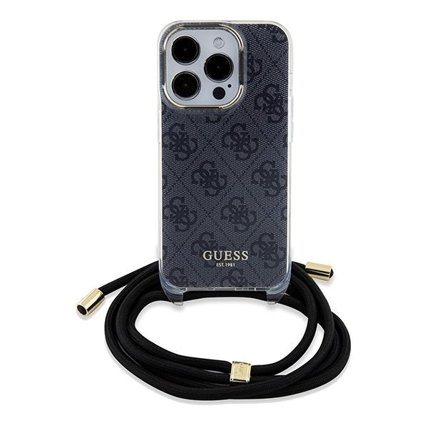 Guess vāciņš iPhone 15 Pro 6,1", melns (GUHCP15LHC4SEK)