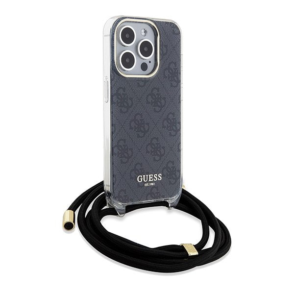 Guess vāciņš iPhone 15 Pro 6,1", melns (GUHCP15LHC4SEK)