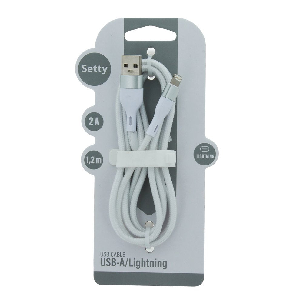 Setty kabelis USB - Lightning 1,2 m 2A KNA-L-1.220, balts