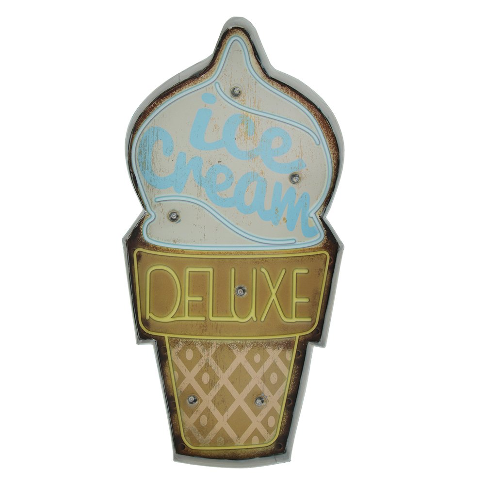 Forever Light gaisma Retro metāla Sign LED Ice bēšs