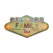 Forever Light gaisma Retro metāla Sign LED Welcome Family