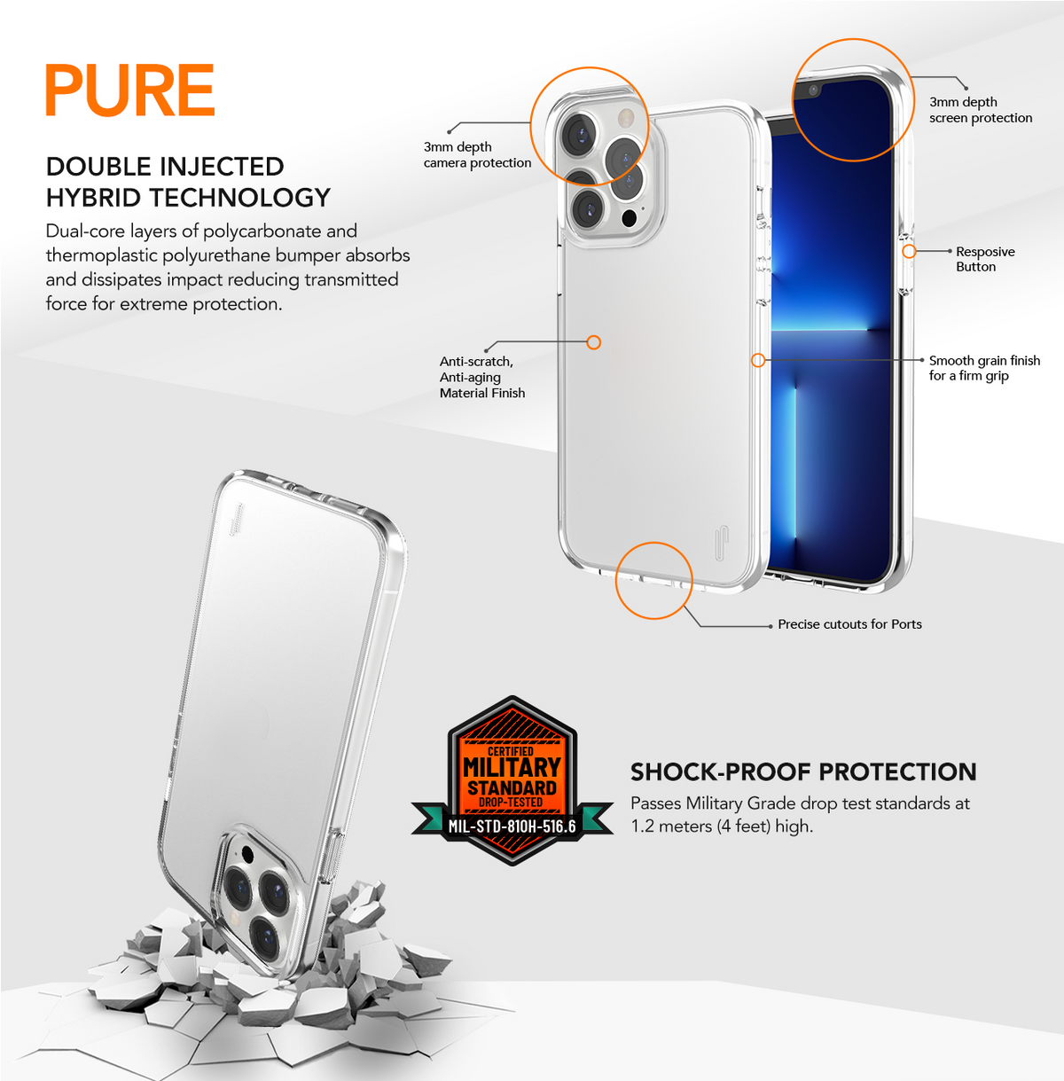 Ugly Rubber Pure vāciņš iPhone X / Xs, caurspīdīgs