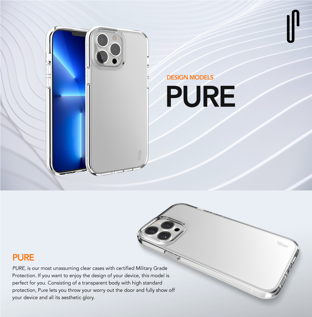 Ugly Rubber Pure vāciņš iPhone X / Xs, caurspīdīgs