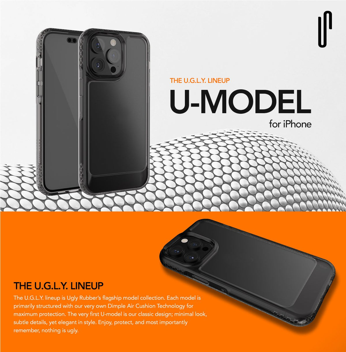 Ugly Rubber Umodel vāciņš iPhone 15 Plus 6,7", caurspīdīgs