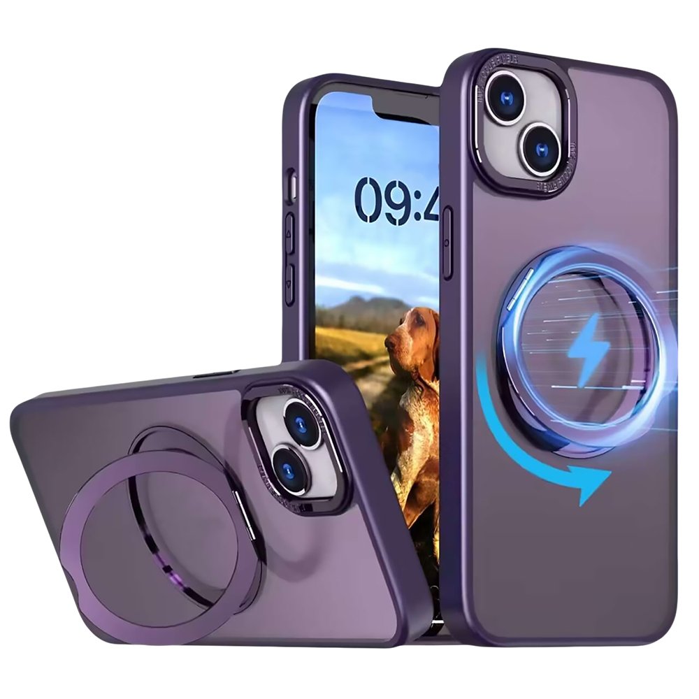 MagSafe Ring rotējošs maciņš iPhone 12 / 12 Pro 6,1" violets