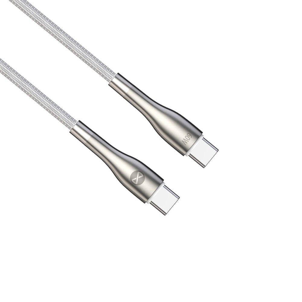Forever kabelis Sleek USB-C - USB-C 1,0 m 60W, balts