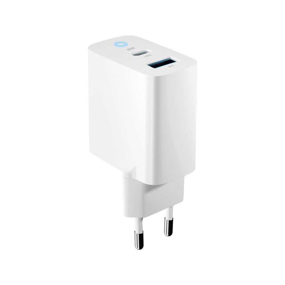 Forever lādētājs TC-06-20AC PD QC 1x USB-C 1x USB 20W, balts