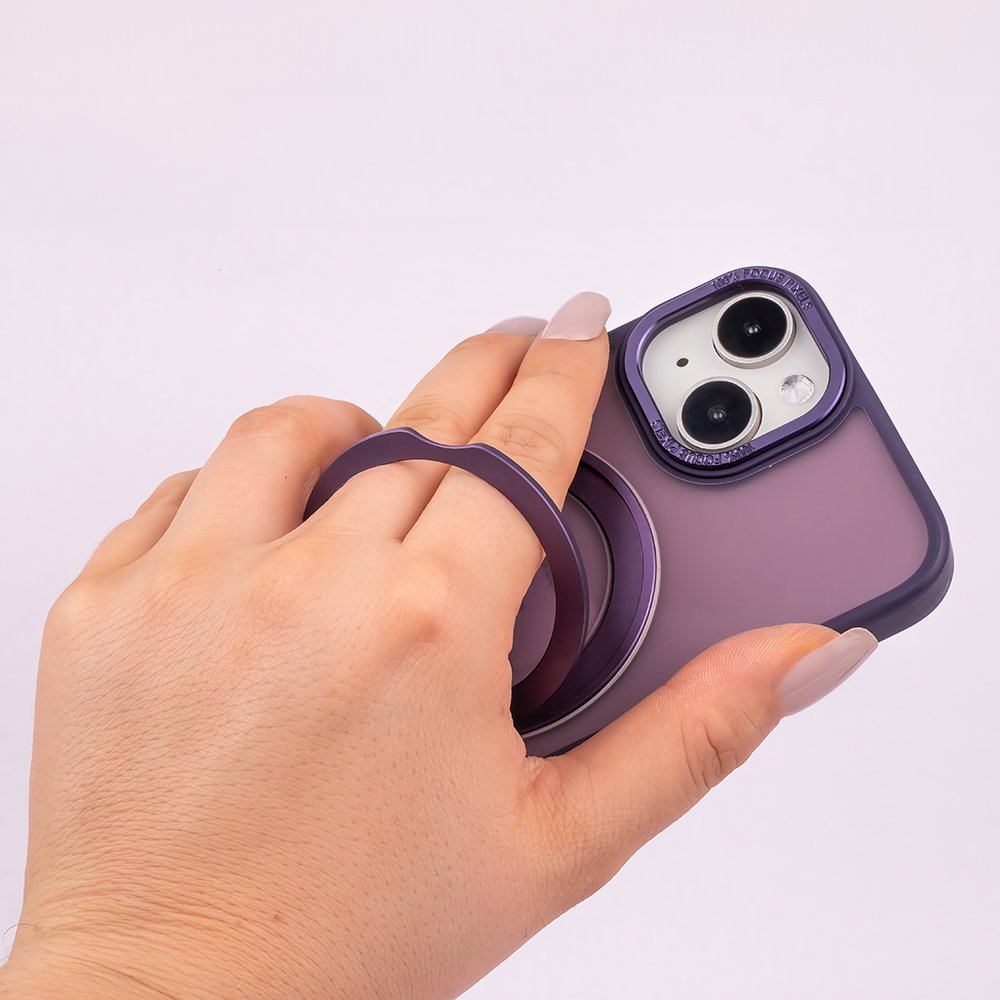 MagSafe Ring rotējošs maciņš iPhone 15 Pro 6,1" violets