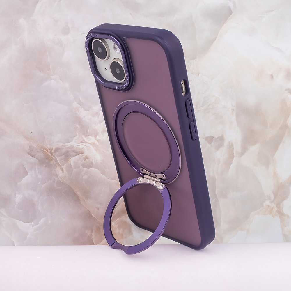 MagSafe Ring rotējošs maciņš iPhone 15 Pro 6,1" violets