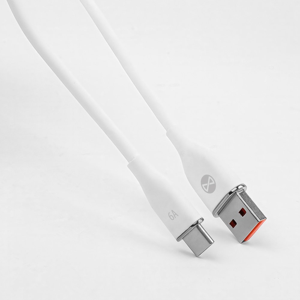 Forever kabelis USB - USB-C 1,0 m 6A, balts