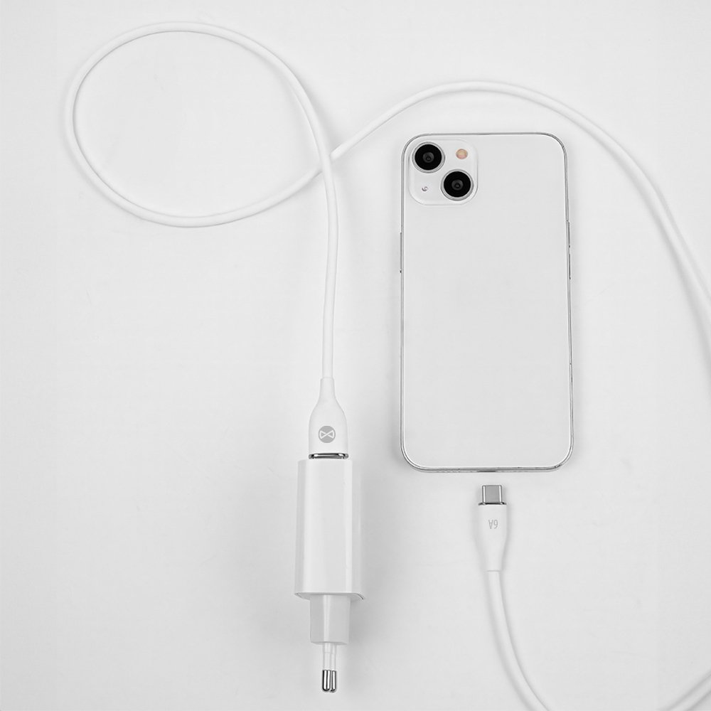 Forever kabelis USB - USB-C 1,0 m 6A, balts