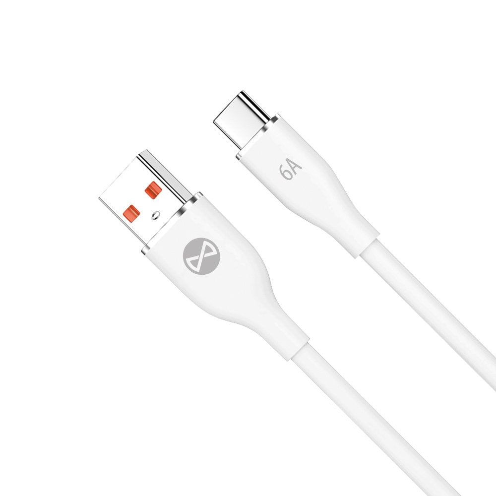 Forever kabelis USB - USB-C 1,0 m 6A, balts