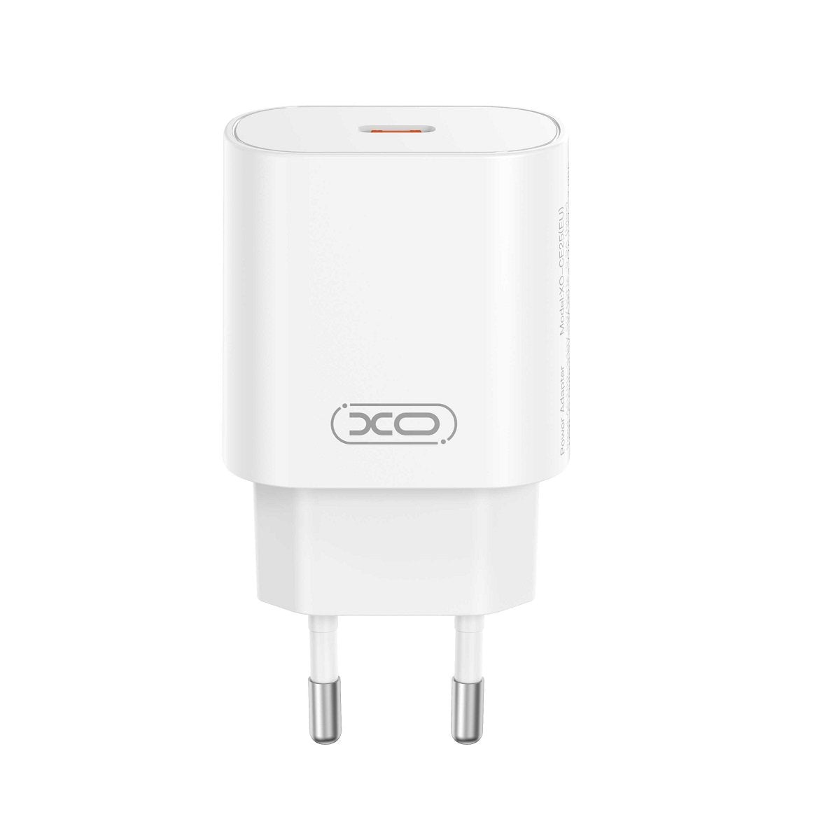 XO tīkla lādētājs CE25 PD 25W 1x USB-C balts + kabelis USB-C - USB-C