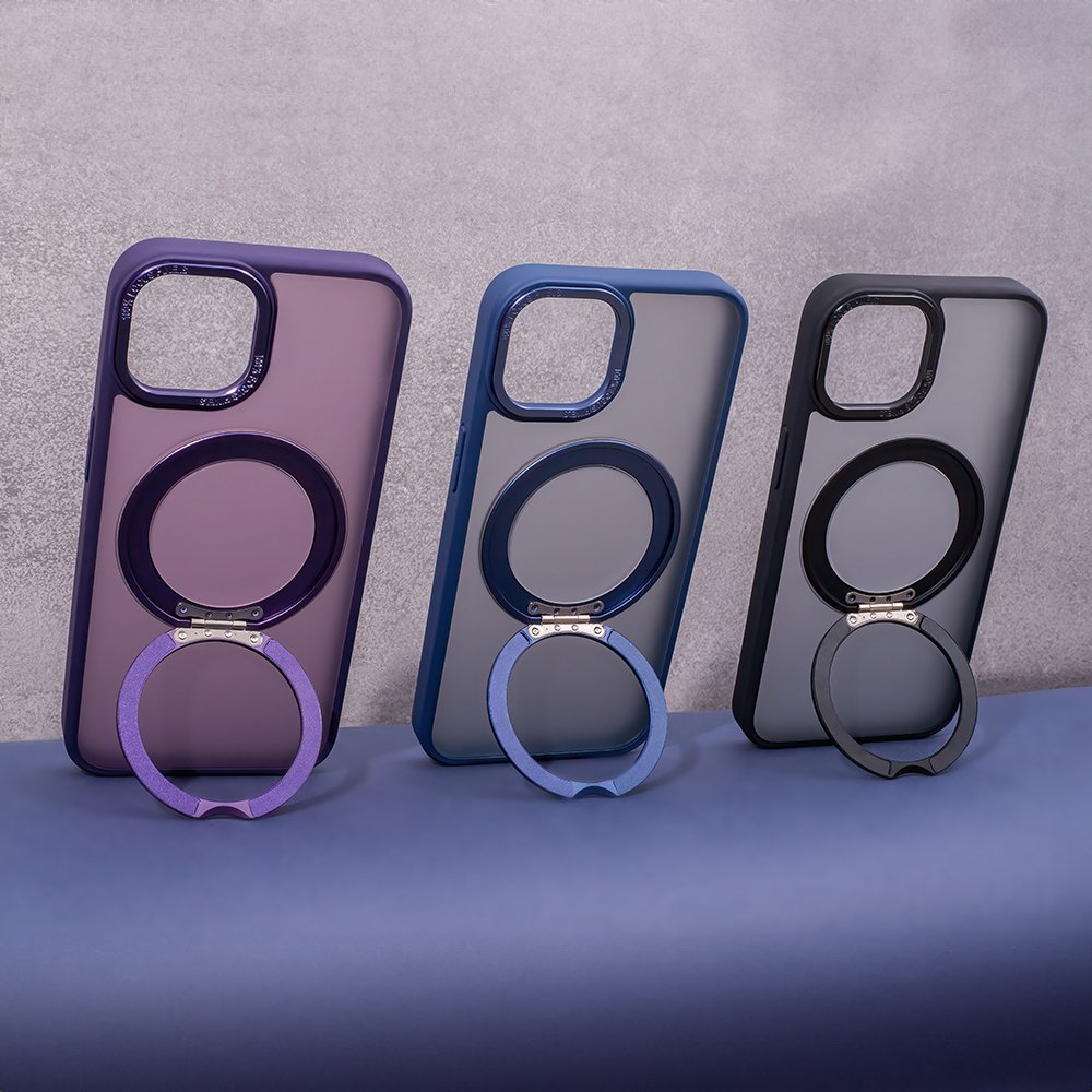 MagSafe Ring rotējošs maciņš iPhone 15 Pro 6,1" violets