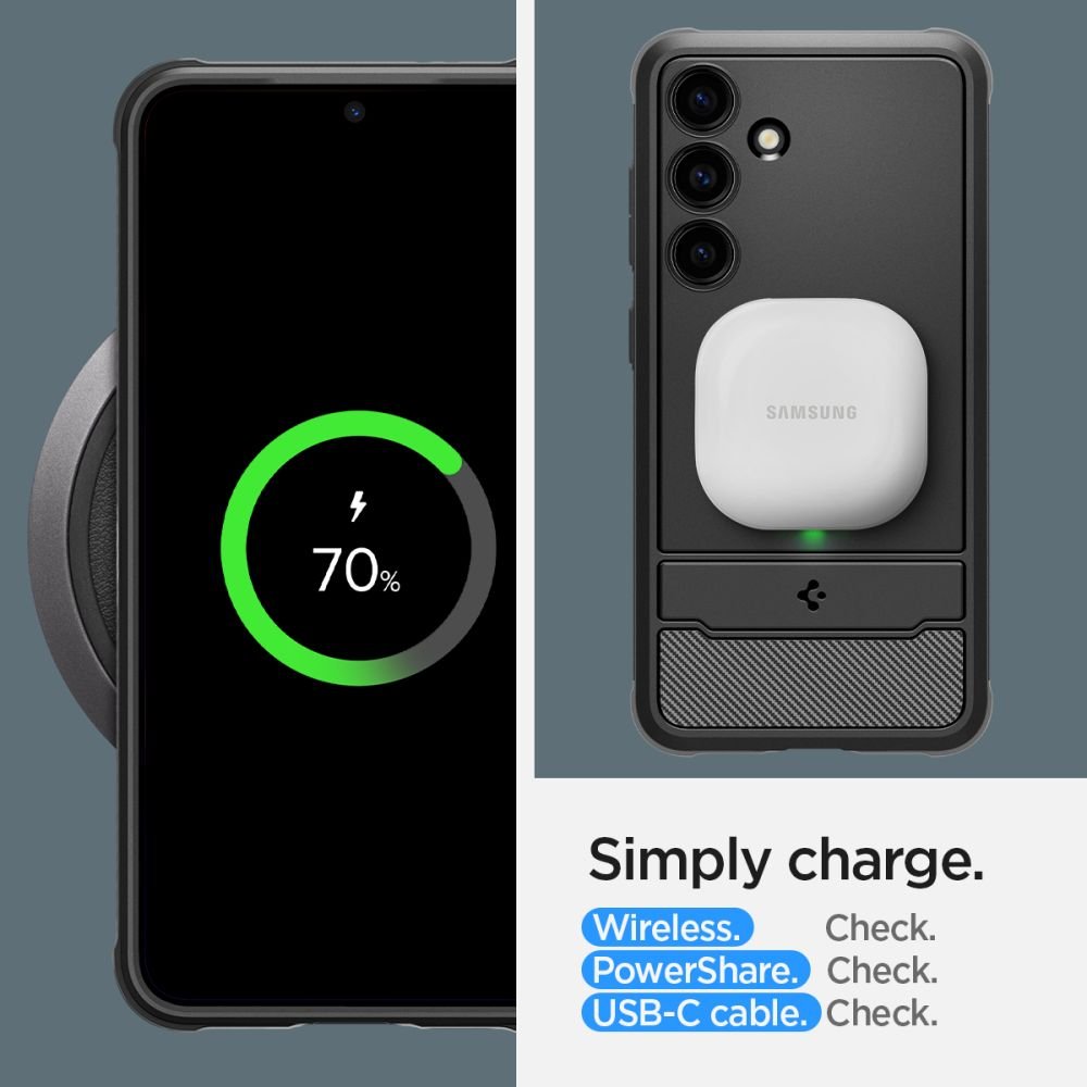 Spigen Rugged Armor vāciņš Samsung Galaxy S24, matēts melns
