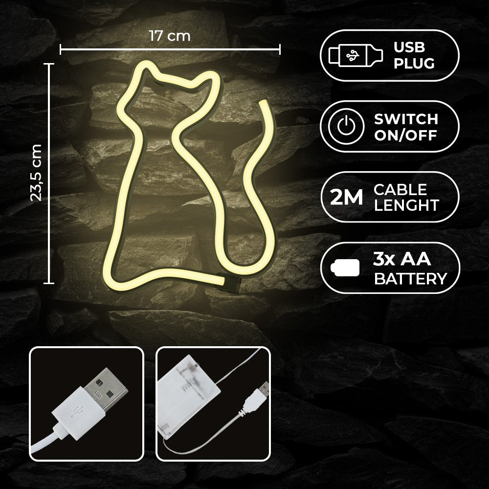 Neona LED ELK daudzkrāsains Baterijas + USB FLNE12 Forever Light