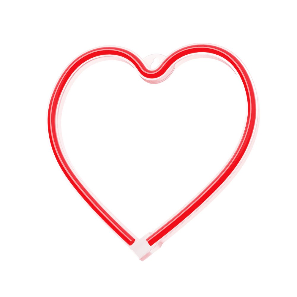 Neona LED HEART sarkans Baterijas + USB FLNE07 Forever Light