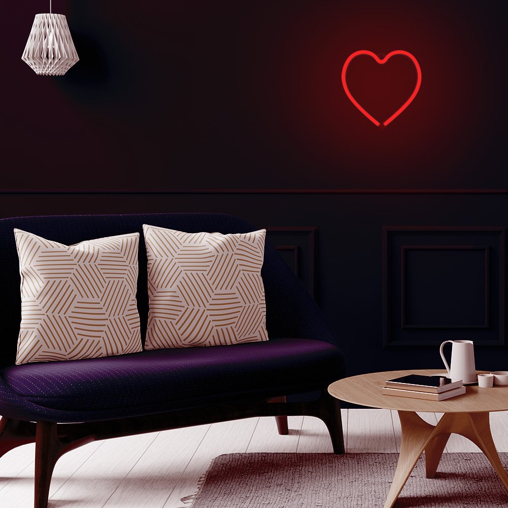 Neona LED HEART sarkans Baterijas + USB FLNE07 Forever Light