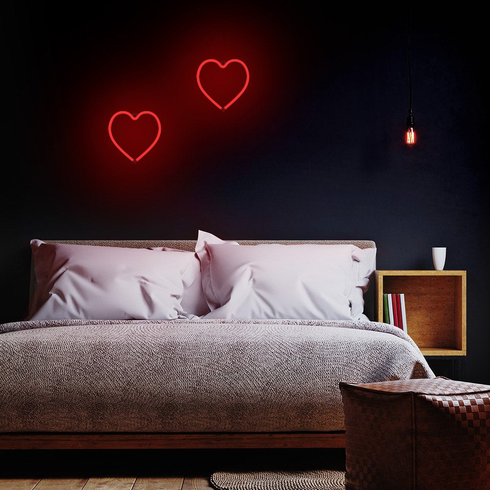 Neona LED HEART sarkans Baterijas + USB FLNE07 Forever Light