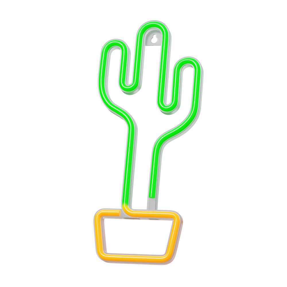 Neona LED CACTUS oranžs, zaļš Baterijas + USB FLNE02 Forever Light