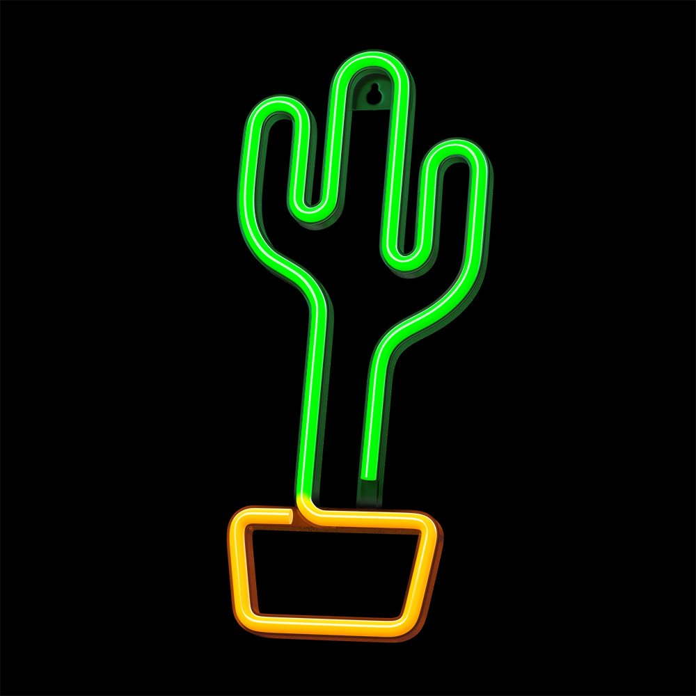 Neona LED CACTUS oranžs, zaļš Baterijas + USB FLNE02 Forever Light