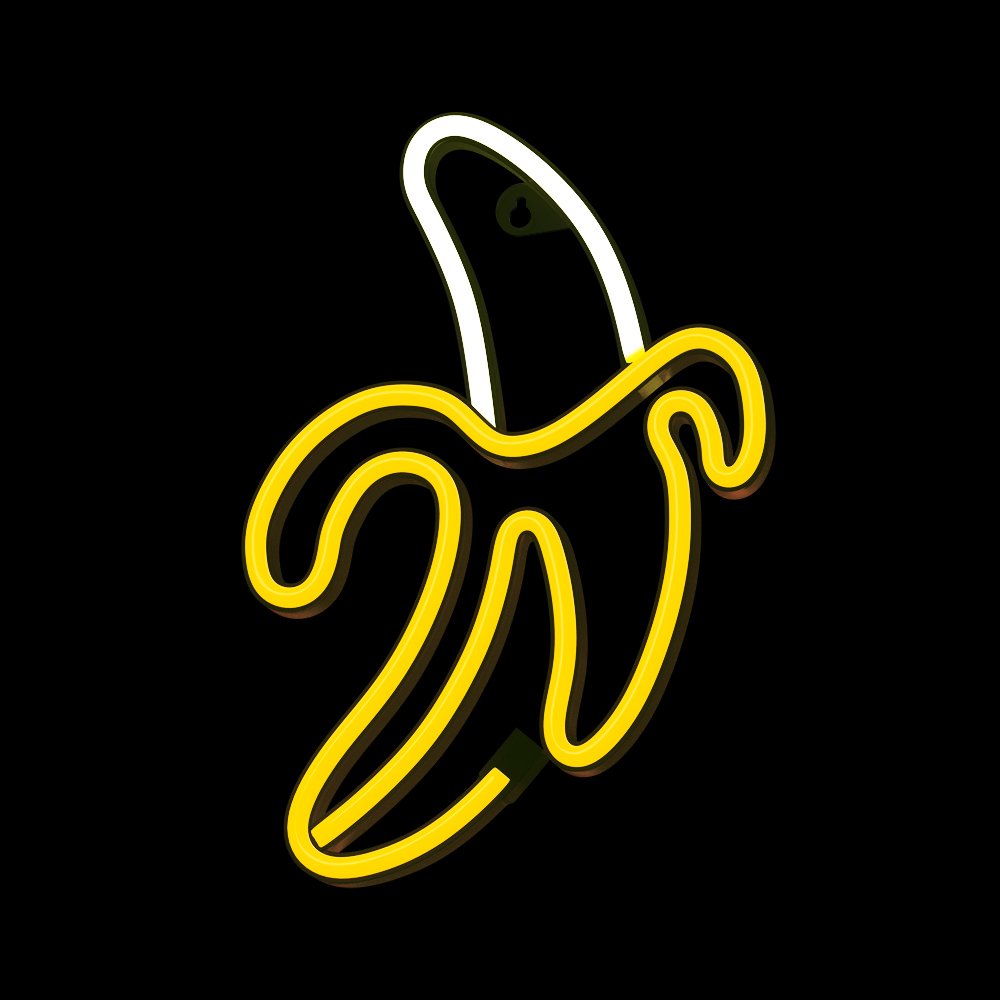 Neona LED BANANA balts, dzeltens Baterijas + USB FLNE10 Forever Light
