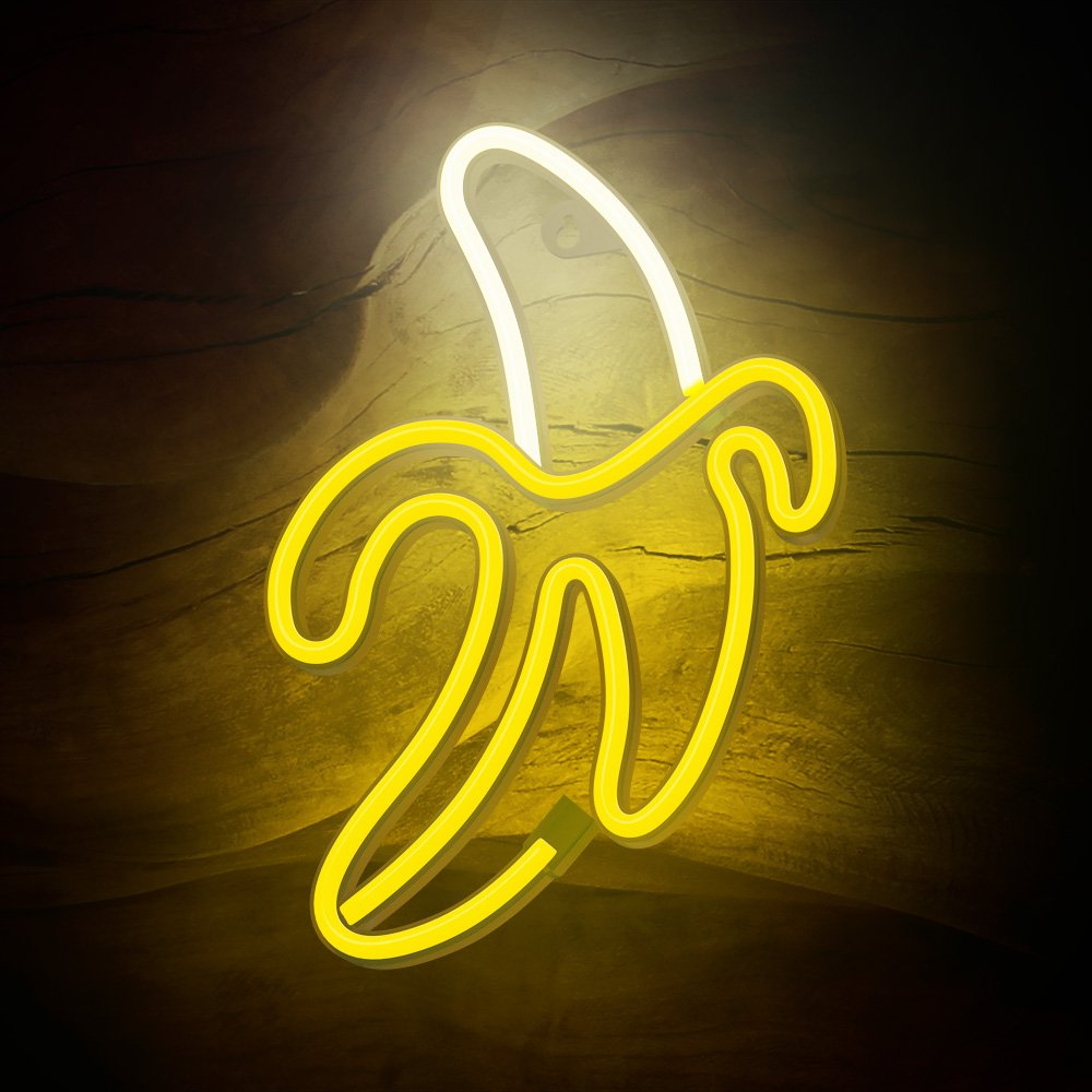 Neona LED BANANA balts, dzeltens Baterijas + USB FLNE10 Forever Light