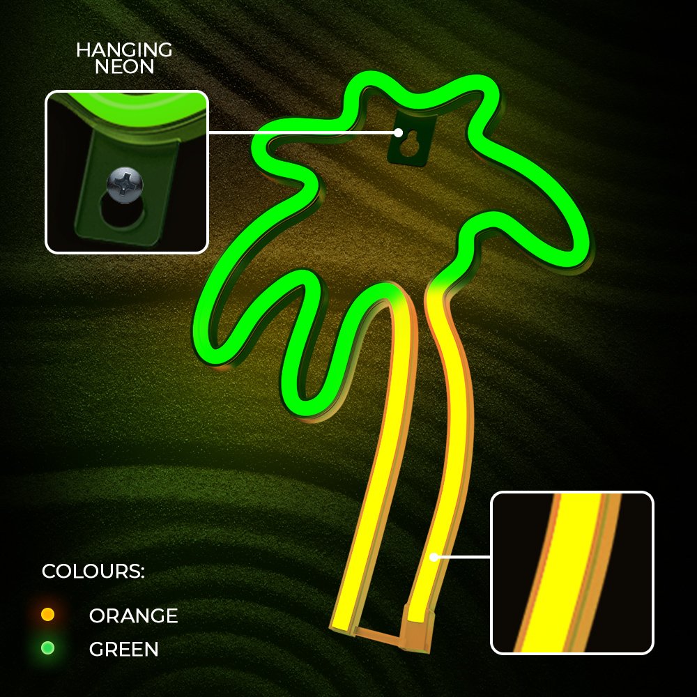 Neolia gaisma Neon LED Palm zaļš, oranžs NNE04
