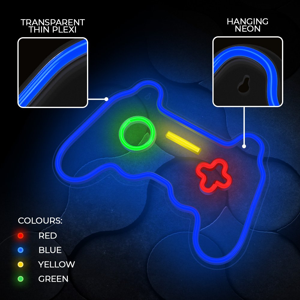 Forever Light gaisma Neon Plexi LED Gamepad daudzkrāsains FPNE03X Forever