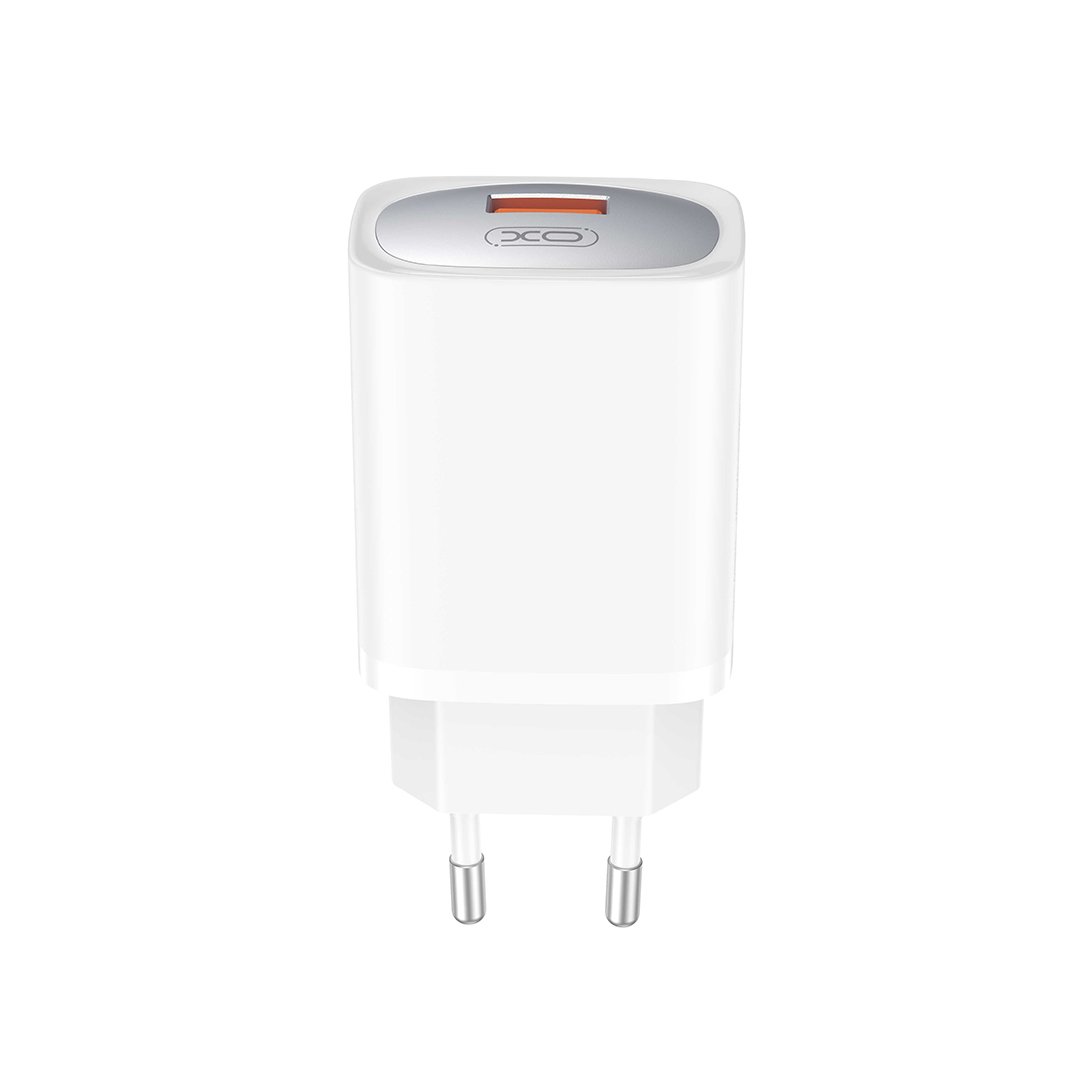 XO tīkla lādētājs CE19 QC 18W 1x USB balts + USB-C kabelis