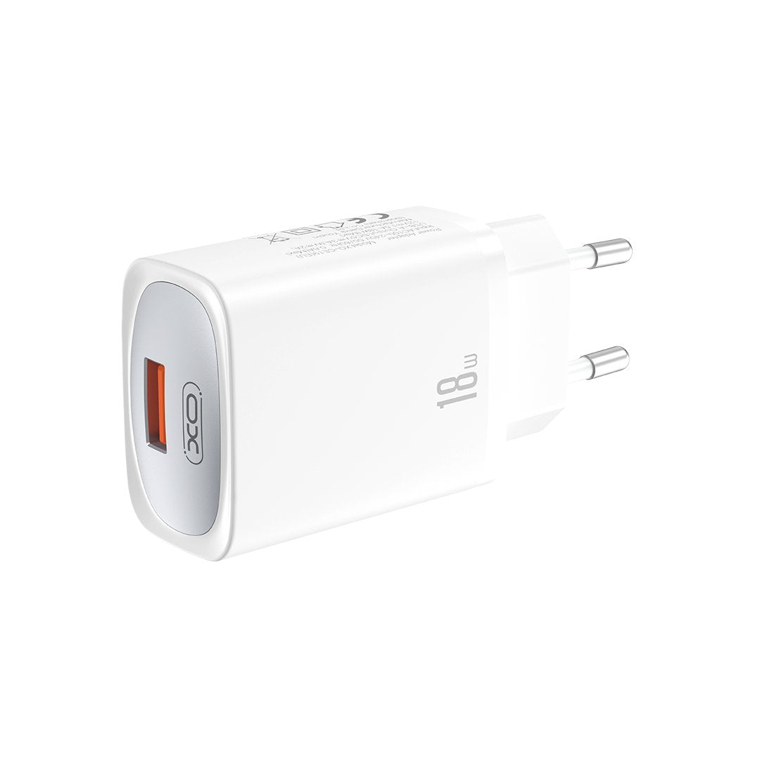 XO tīkla lādētājs CE19 QC 18W 1x USB balts + USB-C kabelis