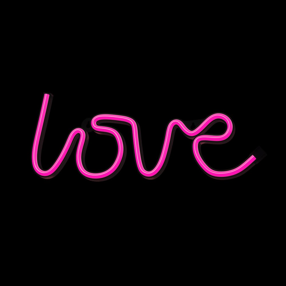 Neona LED LOVE rozā Baterijas + USB FLNE05 Forever Light