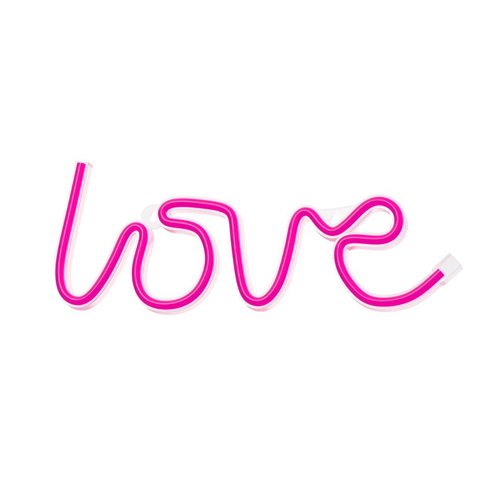 Neona LED LOVE rozā Baterijas + USB FLNE05 Forever Light