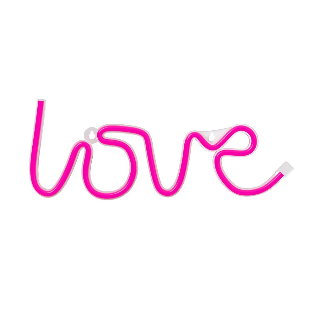 Neona LED LOVE rozā Baterijas + USB FLNE05 Forever Light