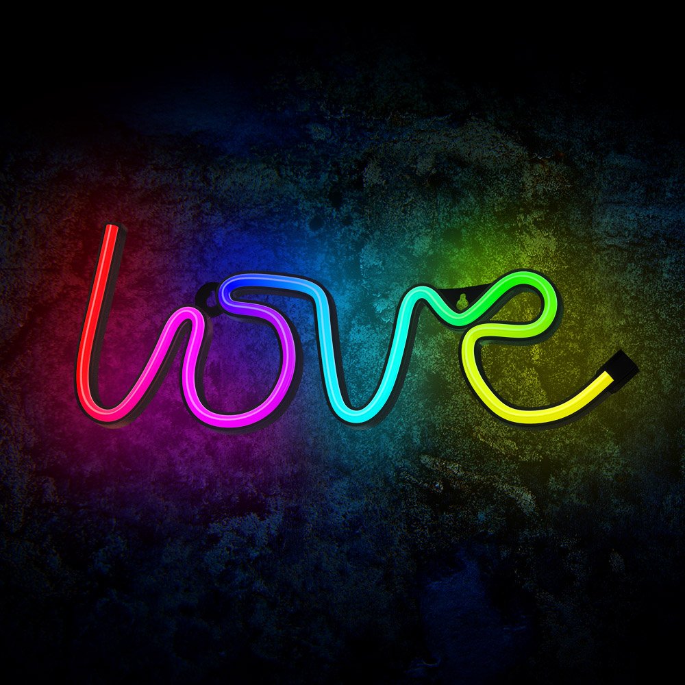 Forever Light gaisma Neon LED RGB Love FLRN01 + RC Forever