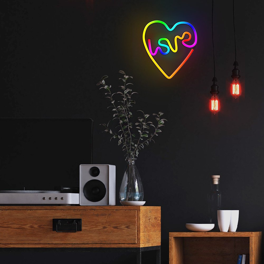 Neona LED RGB LOVE IN HEART FLRN02 + RC Forever Light