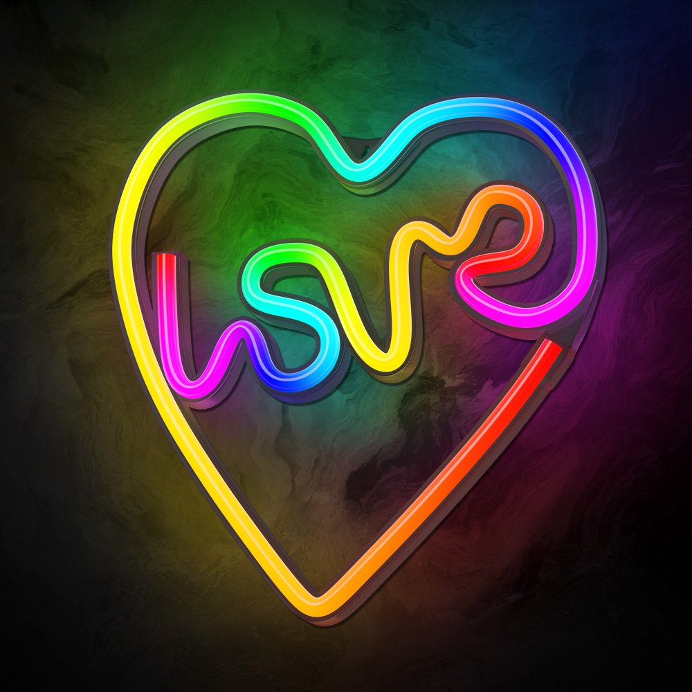 Neona LED RGB LOVE IN HEART FLRN02 + RC Forever Light