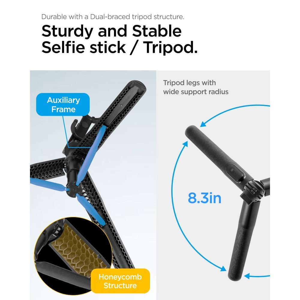 Spigen Bluetooth selfija kāts S560W trīskājis, melns
