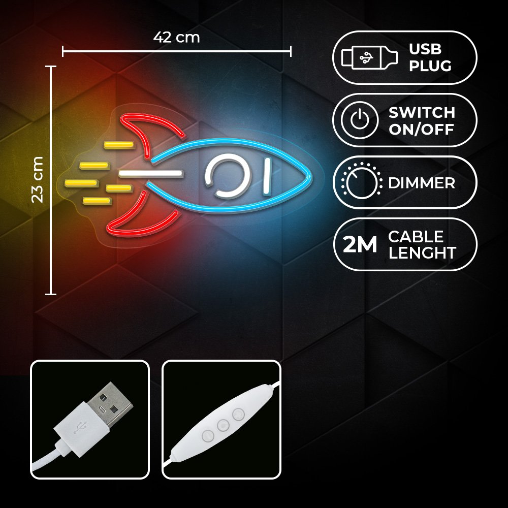 Neona LED ROCKET daudzkrāsains NNE18 Neolia